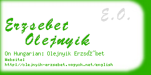 erzsebet olejnyik business card